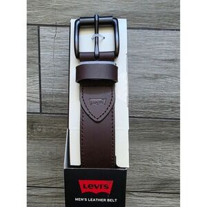 Levi's Brown Leather Belt with Dark Metal Buckle XL (42-44)